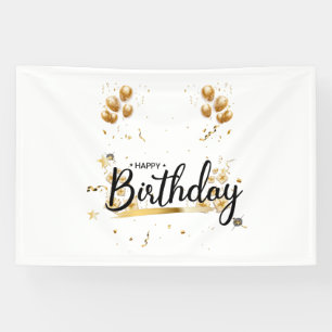 Happy Birthday Gold 4x6 Vinyl Banner