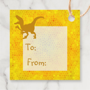 Happy Birthday Gold Dinosaur Hide  Favour Tags
