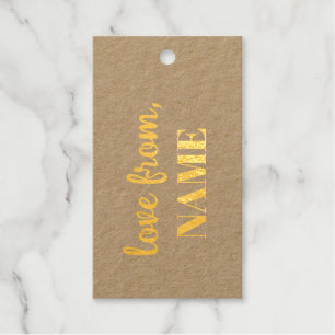 Happy Birthday Gold Elegant Typography  Gift Tags