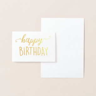 Happy Birthday Gold Foil Blank Modern Chic Simple Card