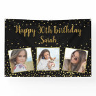 Happy Birthday Gold Glitter Photos Any Year Custom