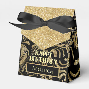 Happy Birthday Gold Glitter sparkle custom Favour Box