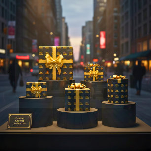 Happy Birthday (Gold n' Black) Wrapping Paper