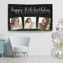 Happy Birthday Gold Silver Photos Any Year Custom