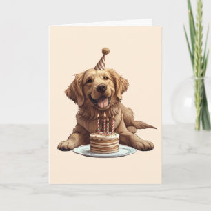 Happy Birthday Golden Retriever Dog Card