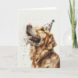 Happy Birthday Golden Retriever Dog Card