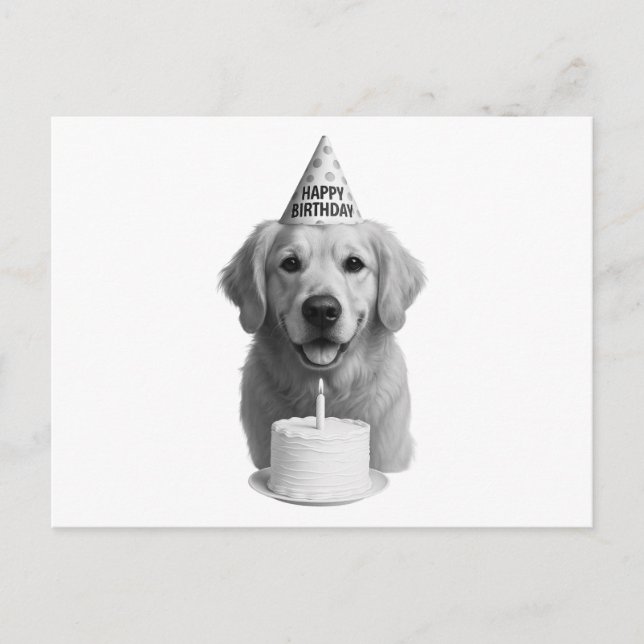 Happy Birthday Golden Retriever Holiday Postcard (Front)