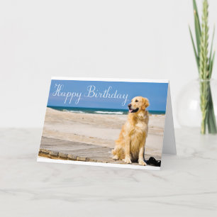 Happy Birthday Golden Retriever Puppy Dog Card