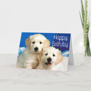 Happy Birthday Golden Retriever Puppy Dog Card