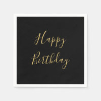 Happy Birthday Golden Yellow Custom Text Black