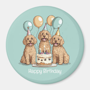 Happy Birthday Goldendoodle Dogs Magnet