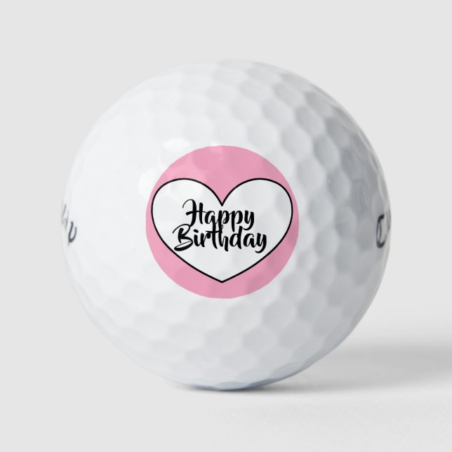Happy Birthday golf balls by dalDesignNZ (Front)
