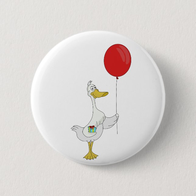 Happy Birthday Goose 6 Cm Round Badge (Front)