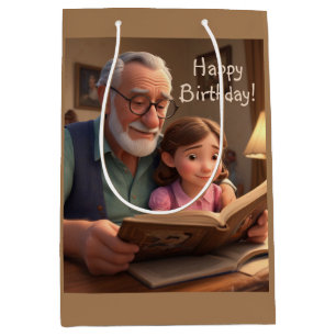Happy Birthday Grampa Medium Gift Bag