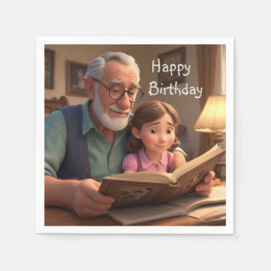 Happy Birthday Grampa Napkin