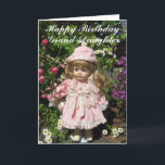 Happy Birthday Grand-daughter Card<br><div class="desc">Happy Birthday Grand daughter text with pretty little doll,  dressed in pink amidst floral background</div>