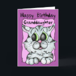 Happy Birthday Granddaughter Card<br><div class="desc">Wish that special Granddaughter a Happy Birthday with this cute Kitty.  Take advantage of our bulk discounts to order several cards at one time and save $$$$</div>