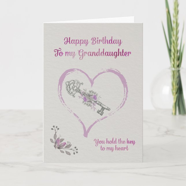 Happy Birthday Granddaughter Card (Front)