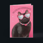 Happy Birthday Granddaughter Funny Kitty Cat Holiday Card<br><div class="desc">This cool cat with a fancy necklace and heart shaped sunglasses,  photographed on a pink background,  is a great way to wish your granddaughter a Happy Birthday!</div>