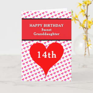Happy Birthday Granddaughter Hearts Card