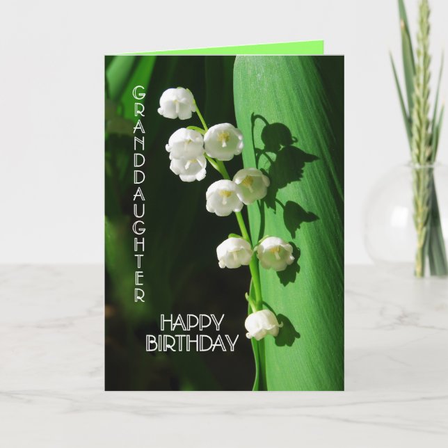 Happy Birthday Granddaughter Lily of the Valley Card (Front)