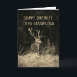 Happy Birthday Grandfather More Deer Every Year  Card<br><div class="desc">Happy Birthday Grandfather More Deer Every Year Vintage Deer Stag animal card for the one who likes hunting or just loves wildlife</div>