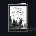 Happy Birthday grandfather Vintage Stag, Deer Card<br><div class="desc">Happy Birthday Grandpa Vintage Stag,  Deer Animal,  Wildlife,  Nature,  grandfather</div>
