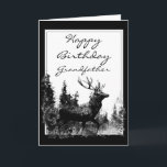 Happy Birthday grandfather Vintage Stag, Deer Card<br><div class="desc">Happy Birthday Grandpa Vintage Stag,  Deer Animal,  Wildlife,  Nature,  grandfather</div>