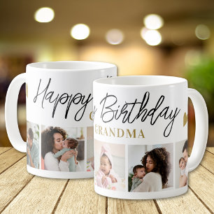 Happy Birthday Grandma 5 Photo Collage Keepsake Coffee Mug