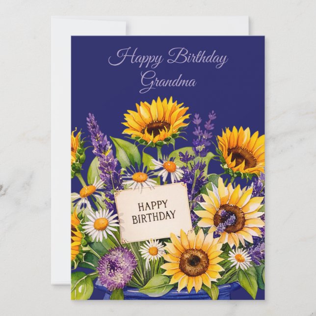 Happy Birthday Grandma. Greeting Card (Front)