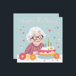 Happy Birthday Grandma Hearts & Cake pastel blue<br><div class="desc">Make Grandma’s birthday extra special with this adorable Happy Birthday design featuring hearts, a birthday cake, and a soft pastel blue background. This sweet and loving design captures your heartfelt wishes with charm. Great for grandmothers of all ages who love a touch of warmth, love, and cake! Customise the back...</div>