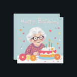 Happy Birthday Grandma Hearts & Cake pastel blue Card<br><div class="desc">Make Grandma’s birthday extra special with this adorable Happy Birthday design featuring hearts, a birthday cake, and a soft pastel blue background. This sweet and loving design captures your heartfelt wishes with charm. Great for grandmothers of all ages who love a touch of warmth, love, and cake! Customise the back...</div>