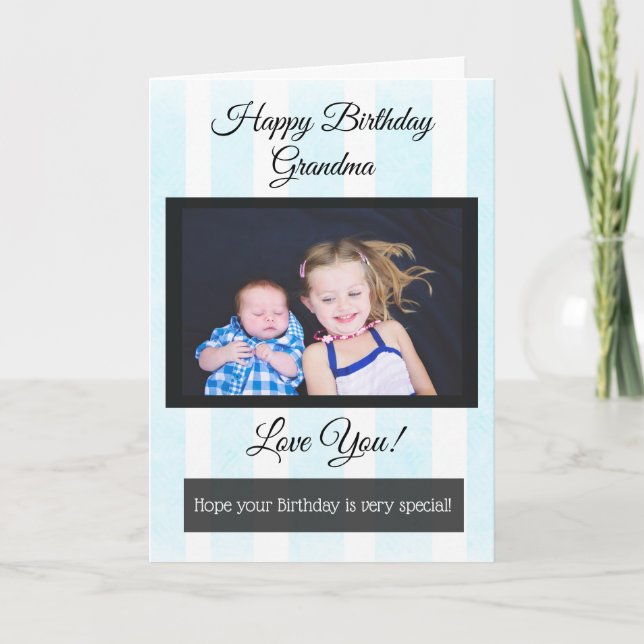 Happy Birthday Grandma Personalised Photo Card (Front)