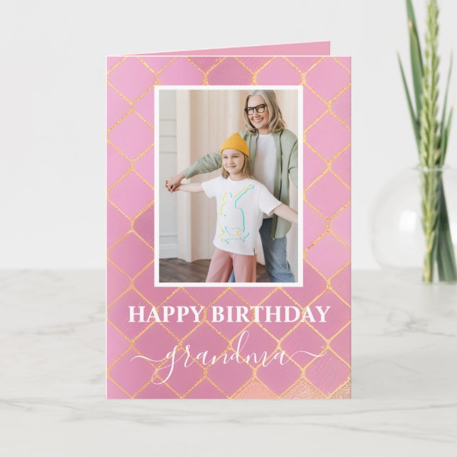 Happy Birthday Grandma Photo Card (Front)