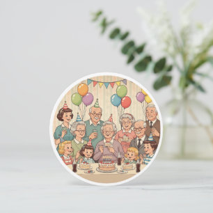 Happy Birthday Grandma Vintage Design Save The Date