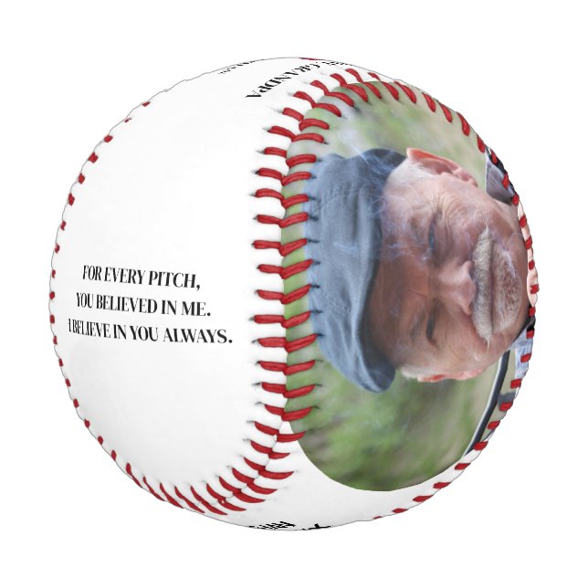 Happy Birthday Grandpa. Custom Photo Baseball (Angled)