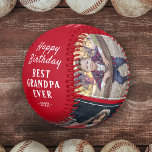 Happy Birthday Grandpa Modern 3 Photo Collage Baseball<br><div class="desc">Happy Birthday Grandpa Modern 3 Photo Collage Baseball. Make a special baseball ball for the best grandpa ever. Add your favourite 3 photos into the template and customise the text with your names. Sweet keepsake birthday gift for grandfather.</div>