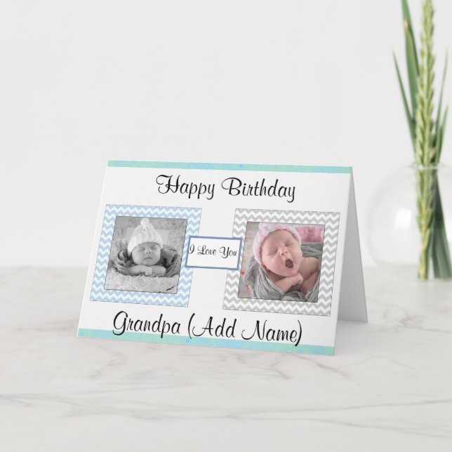 "Happy Birthday Grandpa" Photo Birthday Card (Front)