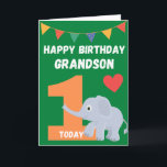 Happy Birthday Grandson - 1 Today Card<br><div class="desc">A lovely birthday card for your Grandson on his 1st birthday.</div>
