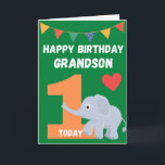 Happy Birthday Grandson - 1 Today Card<br><div class="desc">A lovely birthday card for your Grandson on his 1st birthday.</div>