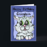 Happy Birthday Grandson Card<br><div class="desc">Wish that special Grandson a Happy Birthday with this cute Kitty.  Take advantage of our bulk discounts to order several cards and save $$$$.</div>