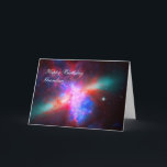 Happy Birthday Grandson - Cigar Galaxy Card<br><div class="desc">Galaxies, Stars and Nebulae series: Composite of images of the active galaxy Messier 82 from the three Great Observatories: Hubble Space Telescope, Chandra X-Ray Observatory, and Spitzer Space Telescope. X-ray data recorded by Chandra appears here in blue, infrared light recorded by Spitzer appears in red. Hubble's observation of hydrogen emission...</div>