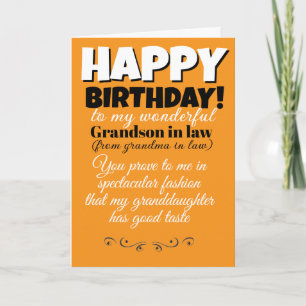 Happy birthday grandson in law card