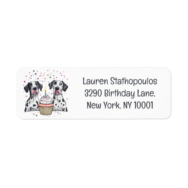 Happy Birthday Great Dane Dogs Cupcake (Front)