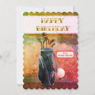 Happy Birthday Great Golfer Bag And Clubs Birthday