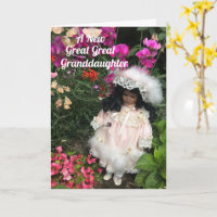 Happy Birthday great granddaughter Black doll Card