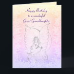 Happy Birthday Great Granddaughter Fairy design Card<br><div class="desc">Beautiful Moonstone Fairy design Happy Birthday Great Granddaughter Greeting Card.</div>
