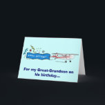 Happy Birthday Great-Grandson Aeroplane Card<br><div class="desc">Matching items can be found by typing "penguincornerstore aeroplane" into the Zazzle search bar.</div>