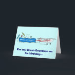 Happy Birthday Great-Grandson Aeroplane Card<br><div class="desc">Matching items can be found by typing "penguincornerstore aeroplane" into the Zazzle search bar.</div>