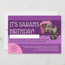 Happy Birthday Greedy Racoon Cake Cartoon